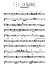 Téléchargez l'arrangement de la partition pour sax en Mib de la musique Les vieux snoros en PDF
