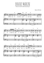 Téléchargez l'arrangement de la partition de Traditionnel-Brave-marin en PDF pour Chant et piano
