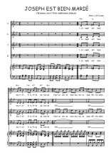 Téléchargez l'arrangement de la partition de Joseph est bien marié en PDF pour 4 voix mixtes et piano