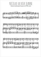 Téléchargez l'arrangement de la partition de nicolas-va-voir-jeanne en PDF pour Chant et piano